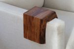 Live Edge 4.25" Walnut Wood Armrest Table | End Table in Tables by Hazel Oak Farms. Item composed of walnut