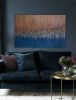 "Gold Silver Skyline" | Oil And Acrylic Painting in Paintings by Berez Art. Item composed of canvas compatible with coastal and art deco style