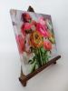 Ranunculus painting original 8x8, Colorful flowers oil | Oil And Acrylic Painting in Paintings by Natart. Item composed of canvas and synthetic in contemporary style