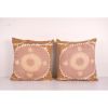 Tashkent Suzani Pink Pillow Case Made from a 19th Century Su | Cushion in Pillows by Vintage Pillows Store