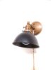 Adjustable Bedside Reading Wall Light - Antique Brass | Sconces by Retro Steam Works. Item made of fabric with brass works with mid century modern style
