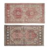 Pale Color Pair of Small Oushak Rugs, Traditional Handwoven | Area Rug in Rugs by Vintage Pillows Store. Item made of cotton & fiber