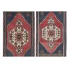 Distressed Low Pile Yastik Mat Faded Colors Rug - Set of Two | Area Rug in Rugs by Vintage Pillows Store. Item composed of cotton and fiber