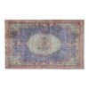 Distressed Blue Turkish Oushak Rug - Room Size Carpet | Area Rug in Rugs by Vintage Pillows Store. Item composed of cotton & fiber