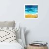 Framed Print - Mystic Sea - Fluid Abstract Ocean Gold Art | Work by Eman's Gallery
