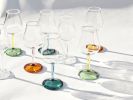 Hand Blown Tall Wine Glass in Yellow/Green | Drinkware by Barton Croft. Item composed of glass in country & farmhouse or japandi style