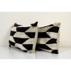 14" x 24" Set of Two Ikat Velvet Pillow, Silk Lumbar Cushion | Sham in Linens & Bedding by Vintage Pillows Store. Item made of cotton & fiber