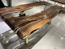 Custom Clear Epoxy Table - Epoxy Resin Table - Dining Table | Tables by Tinella Collection. Item made of walnut & synthetic compatible with contemporary and country & farmhouse style