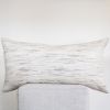 Cream & Brown Striated Wool & Cotton Woven Blend Pillow Set of 2 - 20x36 | Pillows by Vantage Design