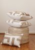 Large Geometric Woven in Tan & Cream Decorative Pillow 18x18 | Pillows by Vantage Design