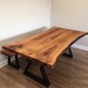 Black Live edge Dining Table | Tables by Ironscustomwood. Item composed of walnut and metal