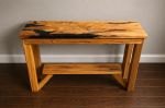 Live Edge Wood Console Table with Black Epoxy | Tables by Pelican State Woodworks