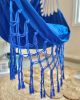 Blue Macrame Hanging Chair Hammock Swing | SERENA BLUE | Chairs by Limbo Imports Hammocks. Item made of wood with canvas