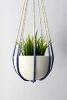 Tassel-Free Macrame Plant Hanger – Navy & Cream – 26” Hand-Dyed Indoor Planter | Plants & Landscape by Freefille