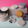 Terrazzo Neutrals Coaster Set | Tableware by Pretti.Cool. Item composed of concrete & glass
