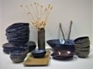 Unique Black Ceramic Dinnerware Set for 8 - Complete 33 | Plate in Dinnerware by YomYomceramic. Item composed of stoneware