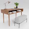 Executive Walnut Desk With Storage, Premium Office Desk, Han | Tables by Picwoodwork. Item made of oak wood