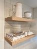 Handcrafted Solid White Oak Floating Shelves | Shelving in Storage by Good Wood Brothers. Item made of oak wood works with minimalism & contemporary style