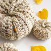 Simple Crochet Pumpkin DIY KIT | Ornament in Decorative Objects by Flax & Twine. Item made of linen