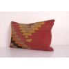 Turkish Geometrical Kilim Lumbar Pillow Cover, Handwoven Kil | Cushion in Pillows by Vintage Pillows Store