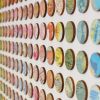 Three Hundred and Twenty Four World Map Dots Concentric Squares Rainbow | Collage in Paintings by Amelia Coward