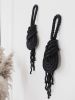 THE PIPA Small Modern Macrame Wall Hanging in Black | Wall Hangings by Damaris Kovach. Item composed of fiber