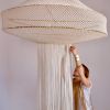 Loubna Macrame Lamp - Beige | Pendants by Hamimi
