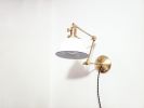 Plug in Adjustable Wall Sconce - Industrial Decor Lighting | Sconces by Retro Steam Works. Item composed of fabric and brass in industrial or modern style