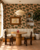 Gingko Vignette Wallpaper, olive green and peach | Wall Treatments by Samantha Santana Wallpaper & Creative Studio