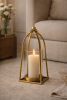 Arc Hurricane Candle Holder — Antique Brass Finish | Decorative Objects by Raíz Studio