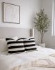 Pelham Pillow Cover — Striped Chenille in Black & Beige | Pillows by Busa Designs