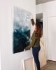 Untitled Blues (30” x 48”) | Oil And Acrylic Painting in Paintings by Emily Tingey. Item composed of canvas & synthetic