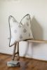 Embroidered Blue Motif with Flange Pillow 22x22 | Pillows by Vantage Design