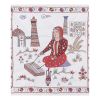 Silk Suzani Human Pictorial Tapestry, Suzani Village Design | Tablecloth in Linens & Bedding by Vintage Pillows Store