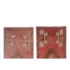 Set of 2 Piece Hand Knotted Oriental Turkish Small Door Mat | Area Rug in Rugs by Vintage Pillows Store. Item made of wool & fiber