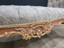 French Style Chaise Lounge / Aged Gold Leaf Frame/ Hand Carv | Couches & Sofas by Art De Vie Furniture