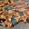 Live edge coffee table with epoxy | Tables by Ironscustomwood. Item composed of wood and synthetic