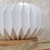 Sphere M - modern origami table lamp, accent desk lamp | Lamps by Studio Pleat. Item composed of wood and paper in minimalism or contemporary style