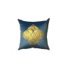 Ocean Blue Velvet Handprinted Pillow | Pillows by Britny Lizet. Item made of fabric compatible with boho and contemporary style