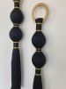 Black Gold Macrame Wall Hanging | Fiber Art Decor | Boho Wall Art | Ball Knot Tassel | Wall Hangings by İnanç Yılmaz