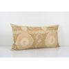 Faded Suzani Embroidery Throw Bedding Pillow, Suzani Long Lu | Cushion in Pillows by Vintage Pillows Store