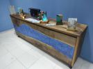 Walnut Wood Epoxy TV Unit, Epoxy Resin Console, Luxury | Dining Table in Tables by LuxuryEpoxyFurniture. Item made of wood with synthetic
