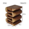 Haussmann® Wood Wave Verve Accent Snake Table 14x14x20 in | End Table in Tables by Haussmann®