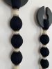 Black Macrame Wall Hanging Boho Fiber Art Wooden Wall Decor Minimal Modern Textile Wall Art Handmade Home Decor 35 Inch | Wall Hangings by İnanç Yılmaz
