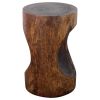 Haussmann® Wood Peephole Table Stool 13 in D x 20 in H Dark | Chairs by Haussmann®
