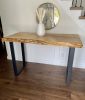 Custom Made Spalted Maple Live Edge Sofa Bar Table | Console Table in Tables by Good Wood Brothers. Item composed of maple wood & metal compatible with mid century modern style
