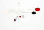 Mobile for Low Ceilings in Zen Style Black Red White | Wall Sculpture in Wall Hangings by Skysetter Designs. Item composed of metal in modern style
