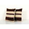Ethnic Striped Turkish Square Kilim Pillow Cover | Sham in Linens & Bedding by Vintage Pillows Store. Item made of fabric