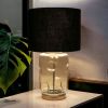 Glanz Glass Table Lamp | Sconces by Home Blitz. Item composed of cotton & brass compatible with mid century modern style