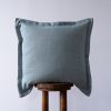 Light Blue Linen with Wide Flange Pillow 22x22 | Pillows by Vantage Design